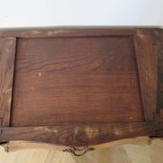 Paire de 2 chevets-louis xv-marqueterie-2 tiroirs-marbre rose
