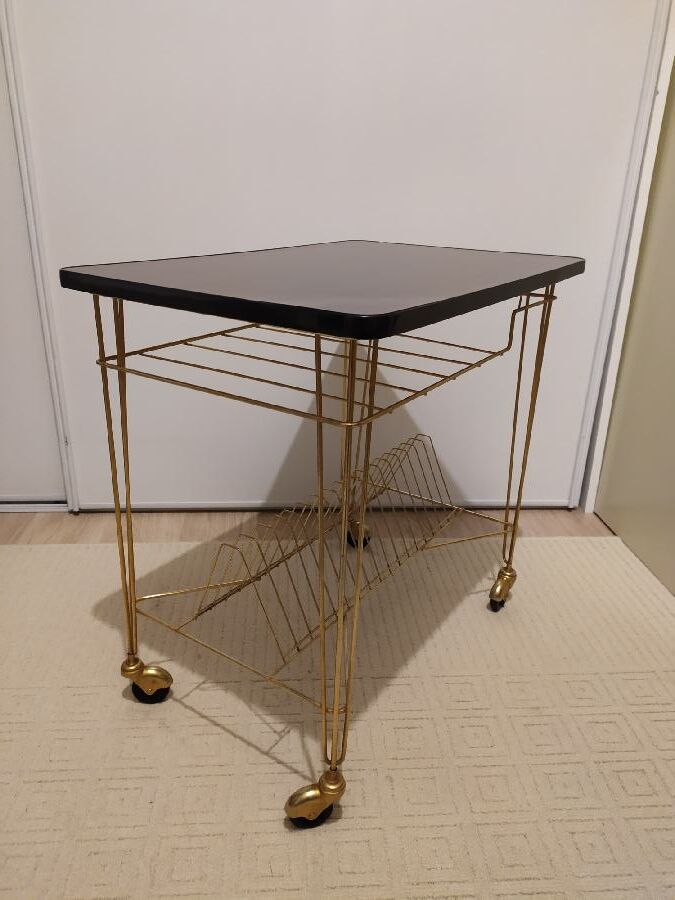 Desserte porte-vinyle vintage