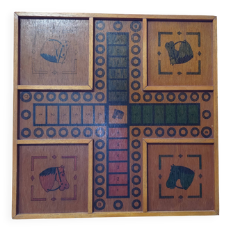 Old wooden little horses game board