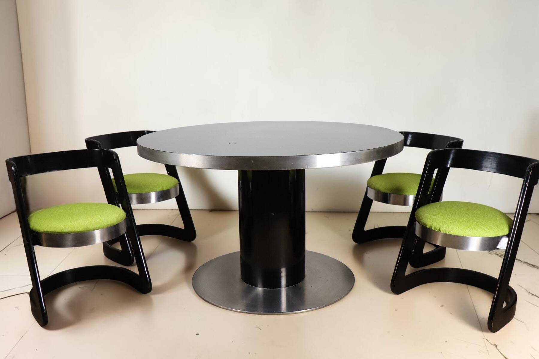 Dining room set Willy Rizzo – Table & Chairs – 1970s