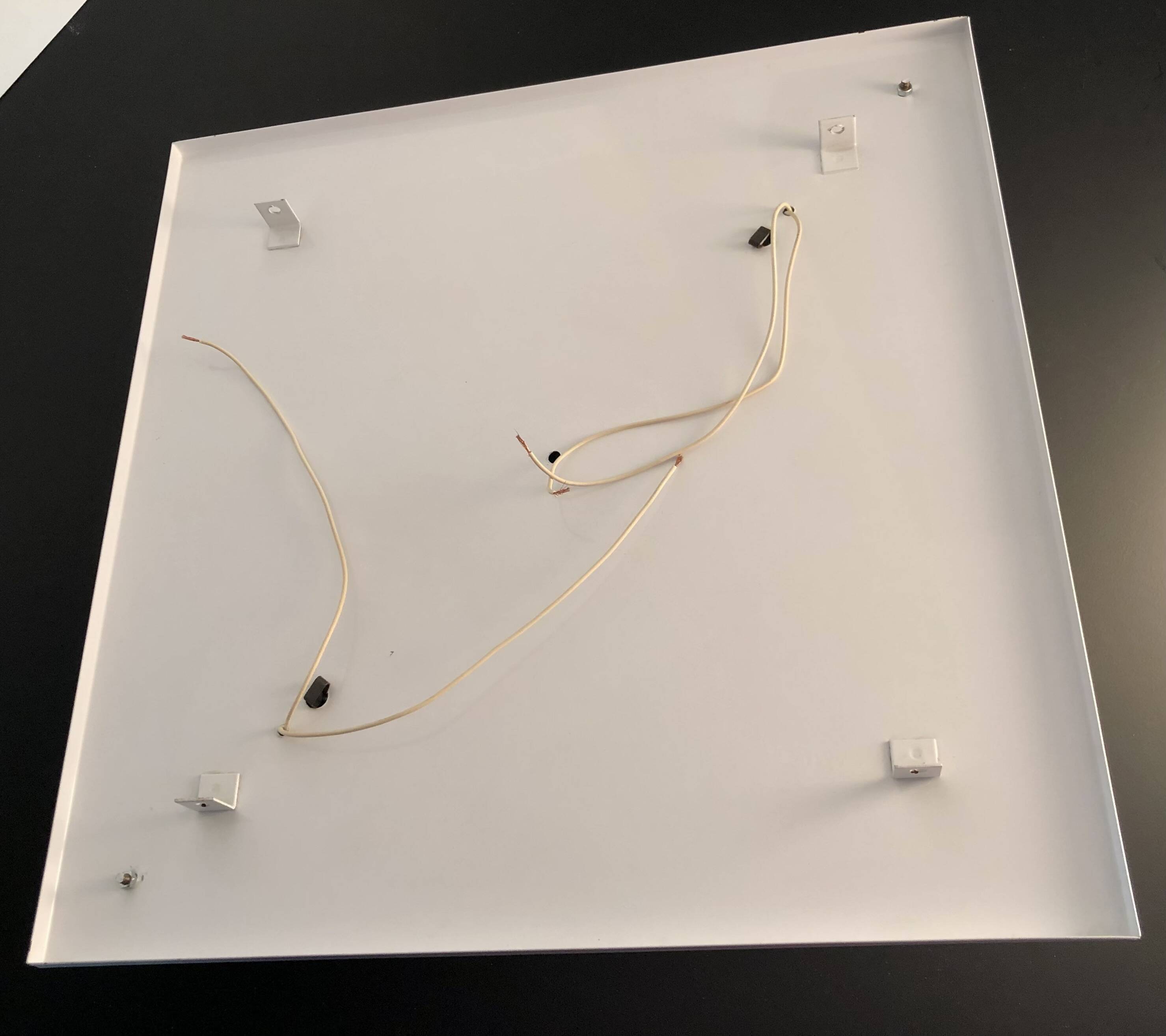 Square wall light with white fabric diffuser, Italy 70s