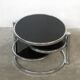 Table basse vintage Leitmotiv Swivel en métal chromé et verre, Pays-Bas 1970-1980