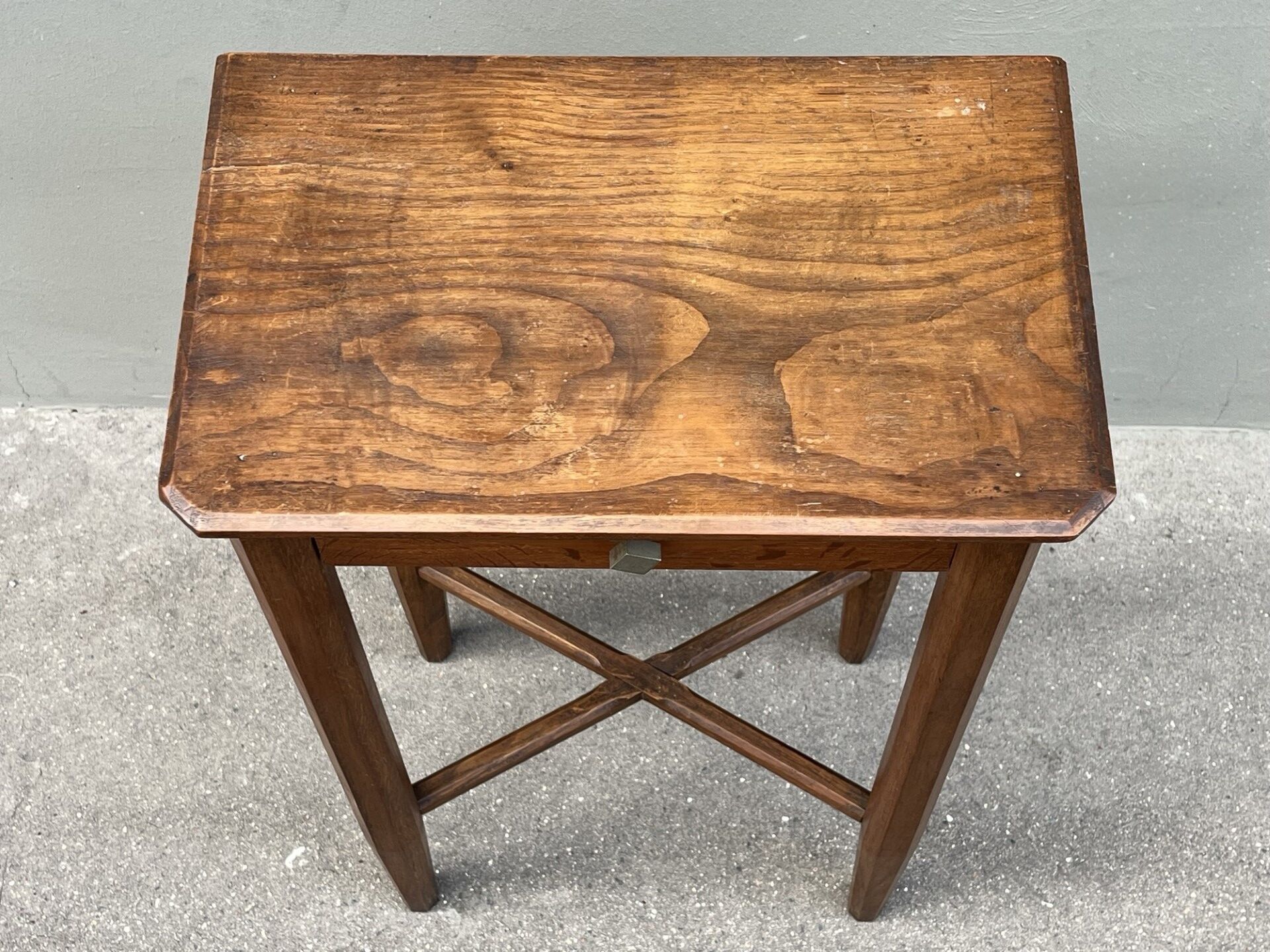 Bedside table of the 30s art deco solid wood.