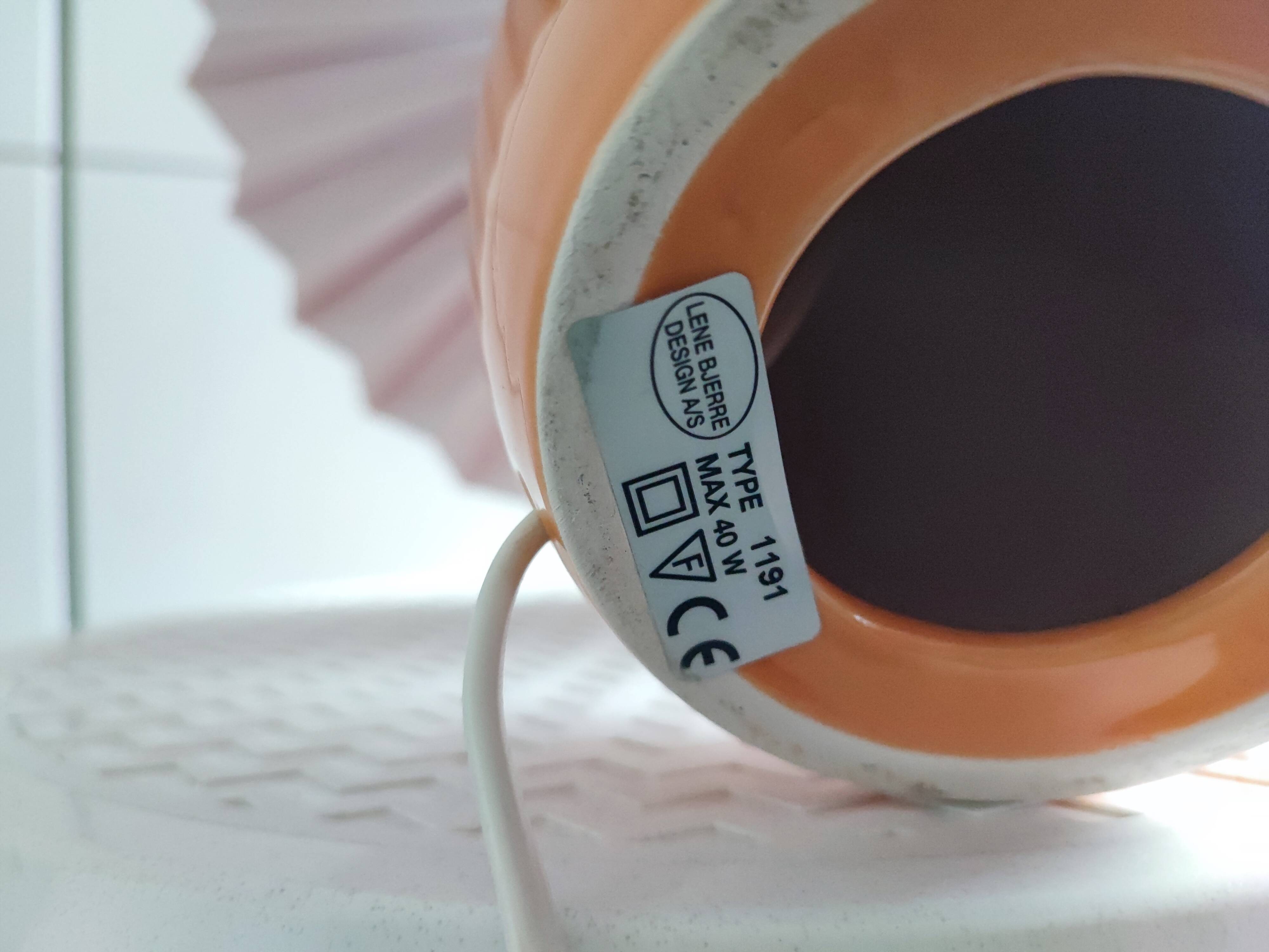 Danish ceramic and fabric bedside lamp by Lene Bjerre