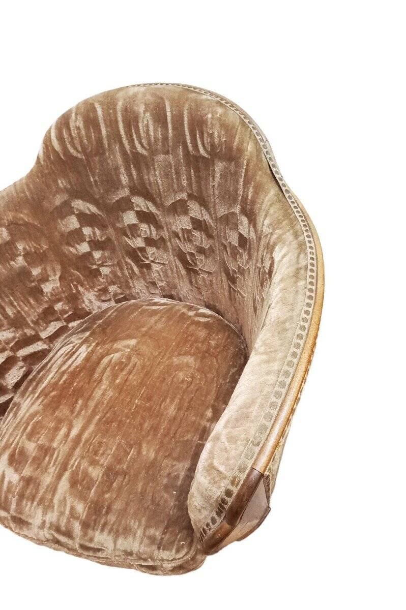 Set of 2 Art Deco armchairs and 2 low chairs in mahogany 1930