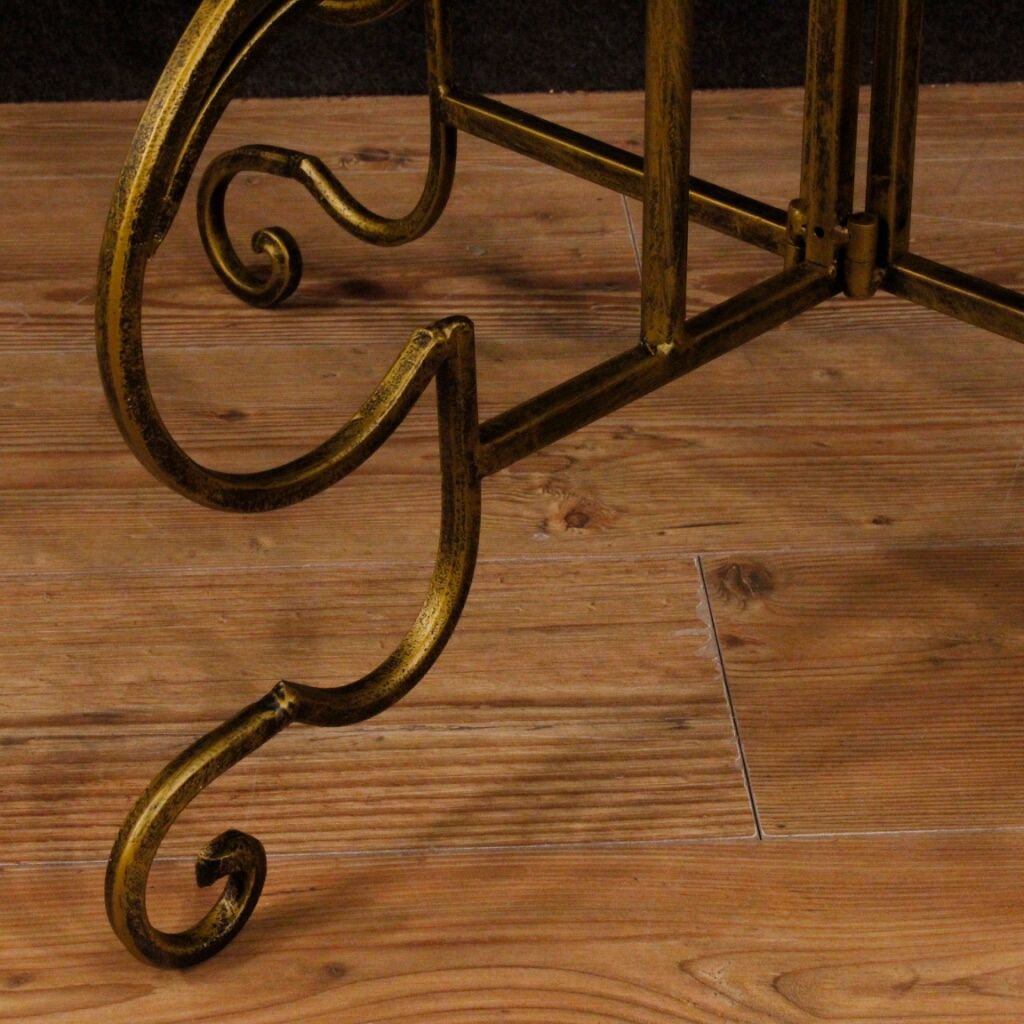 Console French half-moon of metal and marble