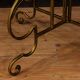 Console French half-moon of metal and marble