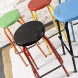 Set of 6 industrial high stools
