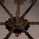 Antique wrought iron chandelier with 7 lights, Italy, 19th century.