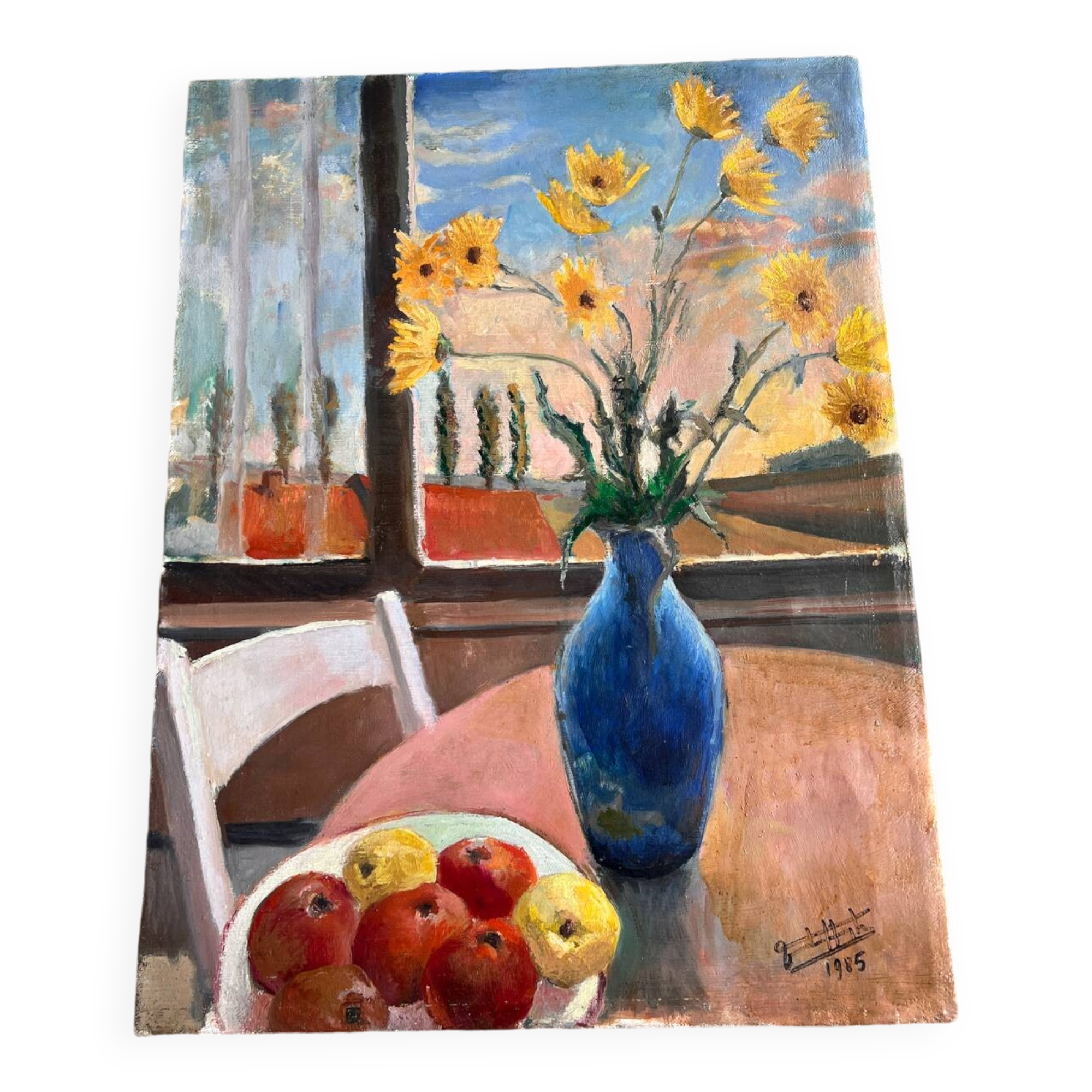 Still life apple vase