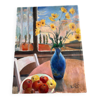 Still life apple vase