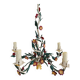 Vintage Floral chandelier in painted sheet metal