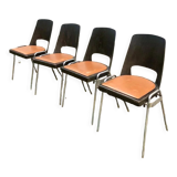 Set of 4 chairs model Barrel Manhattan circa 1970