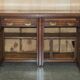 Victorian English oak rustic buffet circa 1880 with drawers.