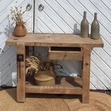 Antique workbench in raw solid wood