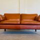 Canapé vintage danois des années 60 en cuir cognac pour 2 personnes.