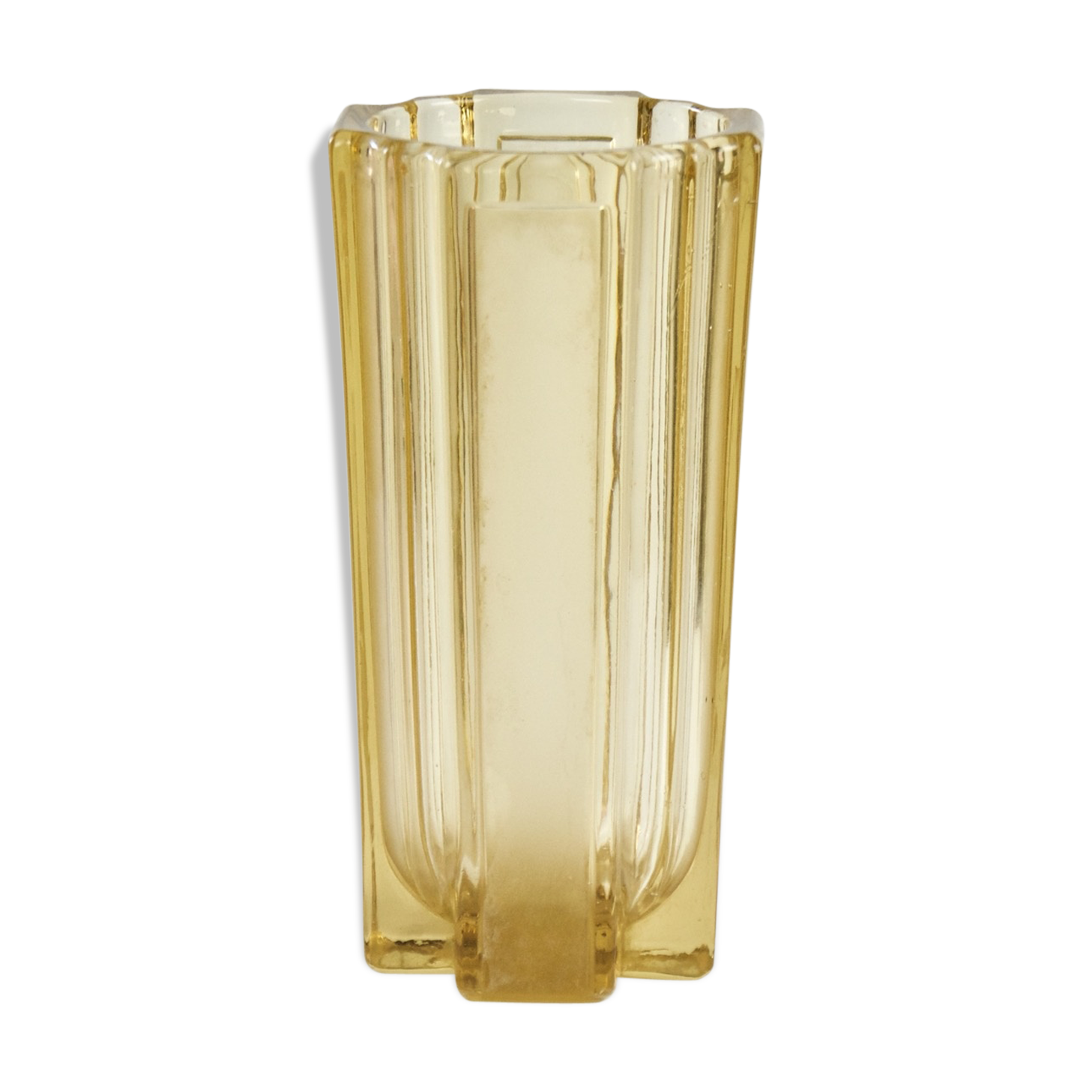 1930 yellow glass vase style Daum