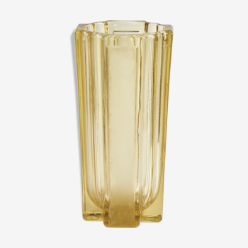 1930 yellow glass vase style Daum
