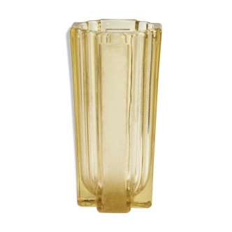 1930 yellow glass vase style Daum