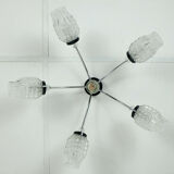 1960's mid century 5-light sputnik spider CEILING LIGHT chrome metal glass