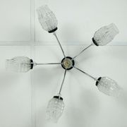 1960's mid century 5-light sputnik spider CEILING LIGHT chrome metal glass