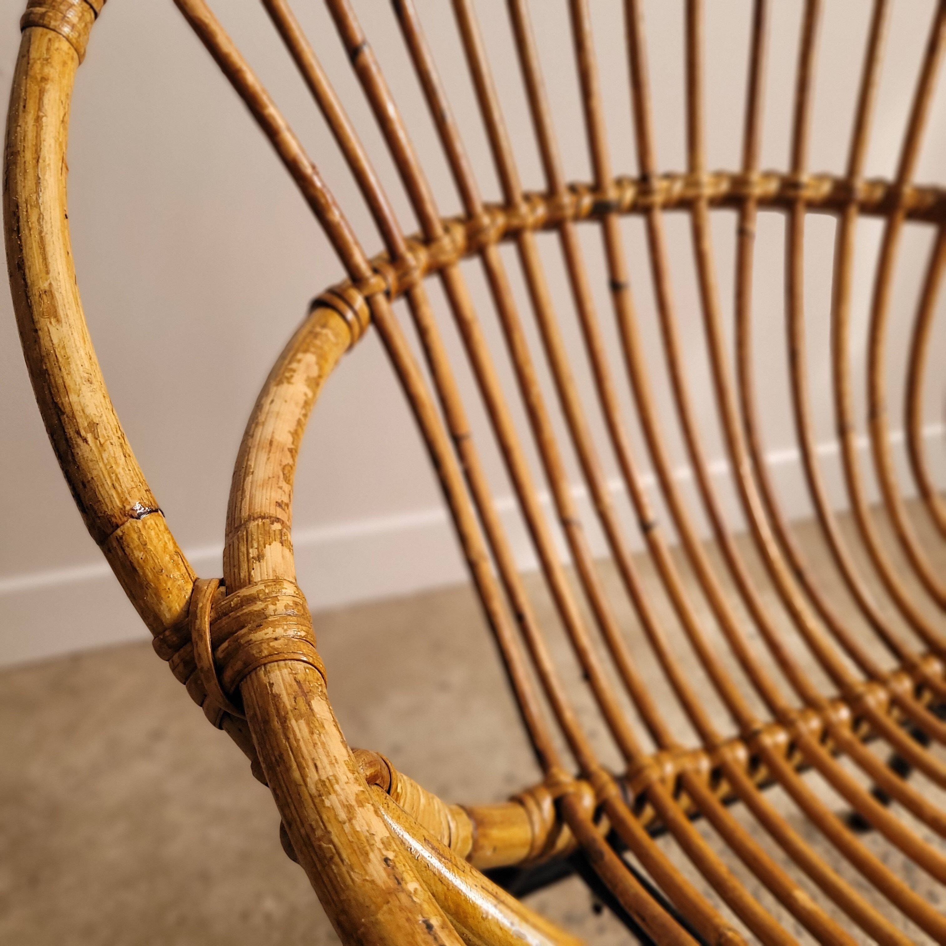 Fauteuils en rotin vintage