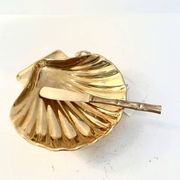 Golden brass butter knife, Hollywood Regency – circa 1970