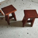 2 benches and 2 brutalist stools from the 50s