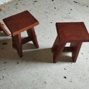 2 brutalist benches and 2 stools from the 1950s.