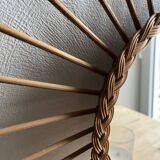 Vintage rattan sun mirror