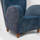 Paire de fauteuils à dossier haut italiens Paolo Buffa en velours bleu et chenille.