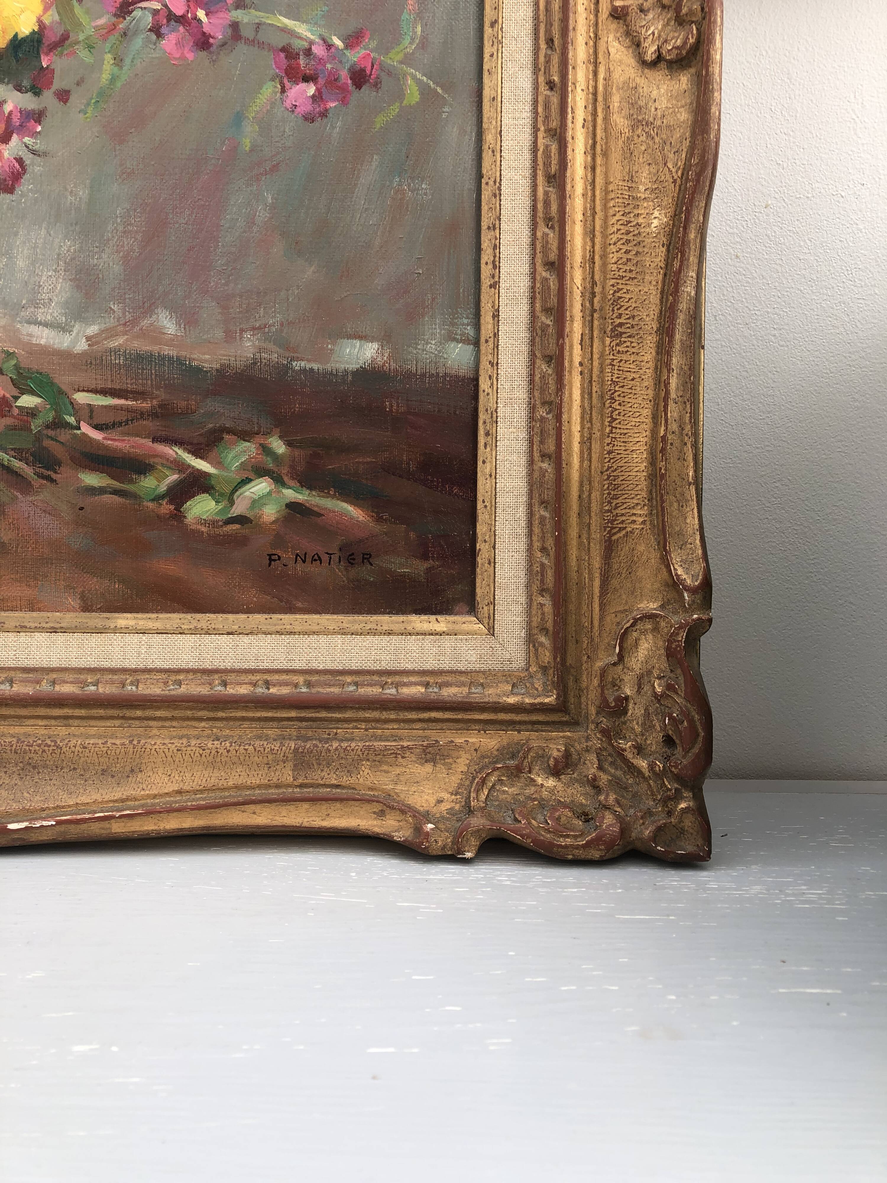 Still life bouquet of flowers oil painting