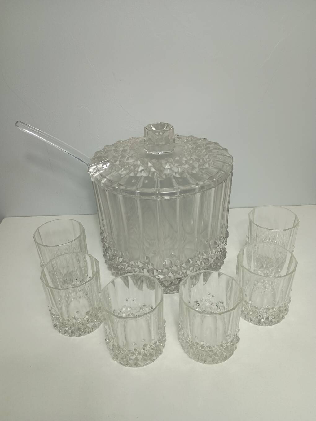 Crystal punch or cocktail service by Anna Hütte from the 1970s.