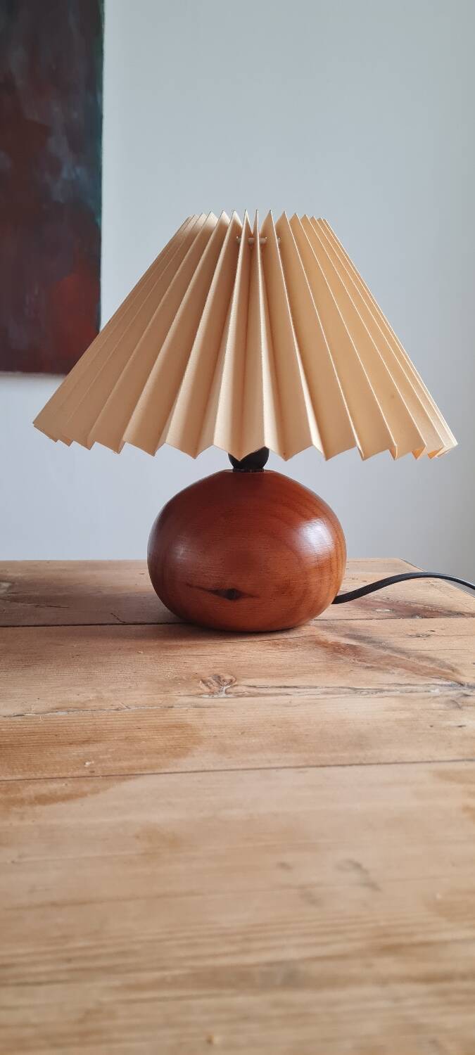 Walnut wood ball lamp