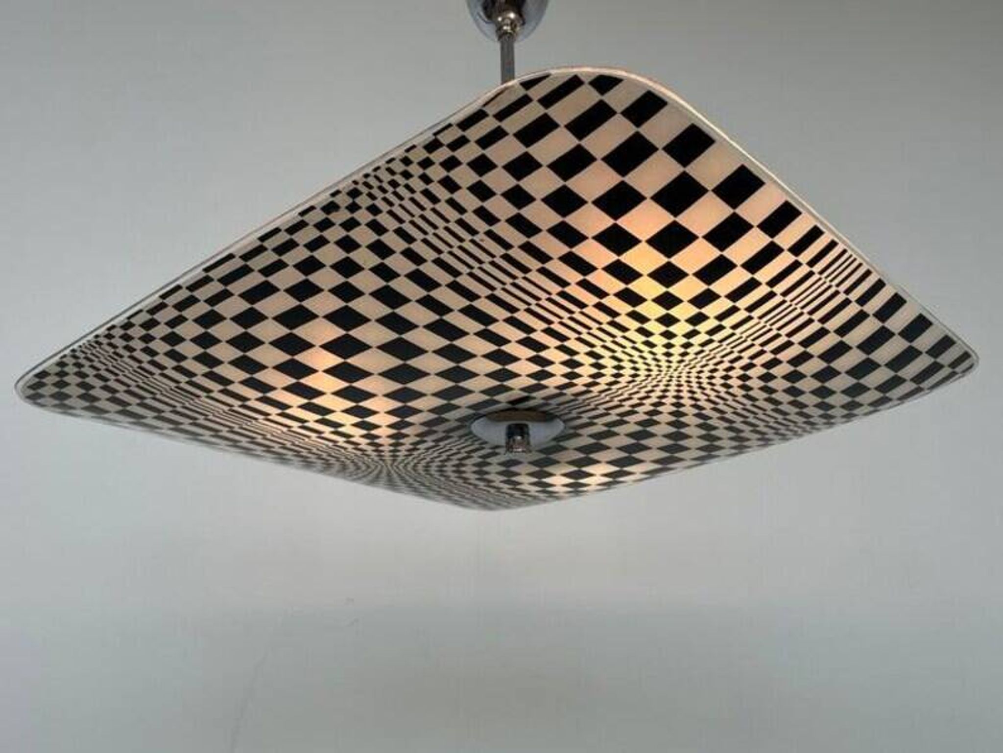 Mid-century design glass pendant by Napako, Czechoslovakia, 1970s.