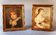 Old paintings. Pair of paintings. Old frames.