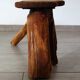 Vintage wooden brutalist stool or plant stand