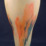 Paire de vase Art Déco en verre multicouche effet marmoréen abstrait coloré