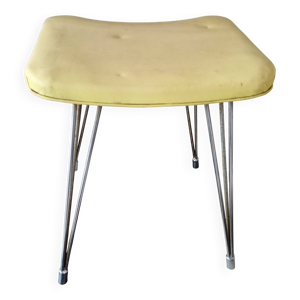 Tabouret en skaï jaune,