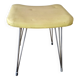 Vintage yellow leatherette stool from the 1950s