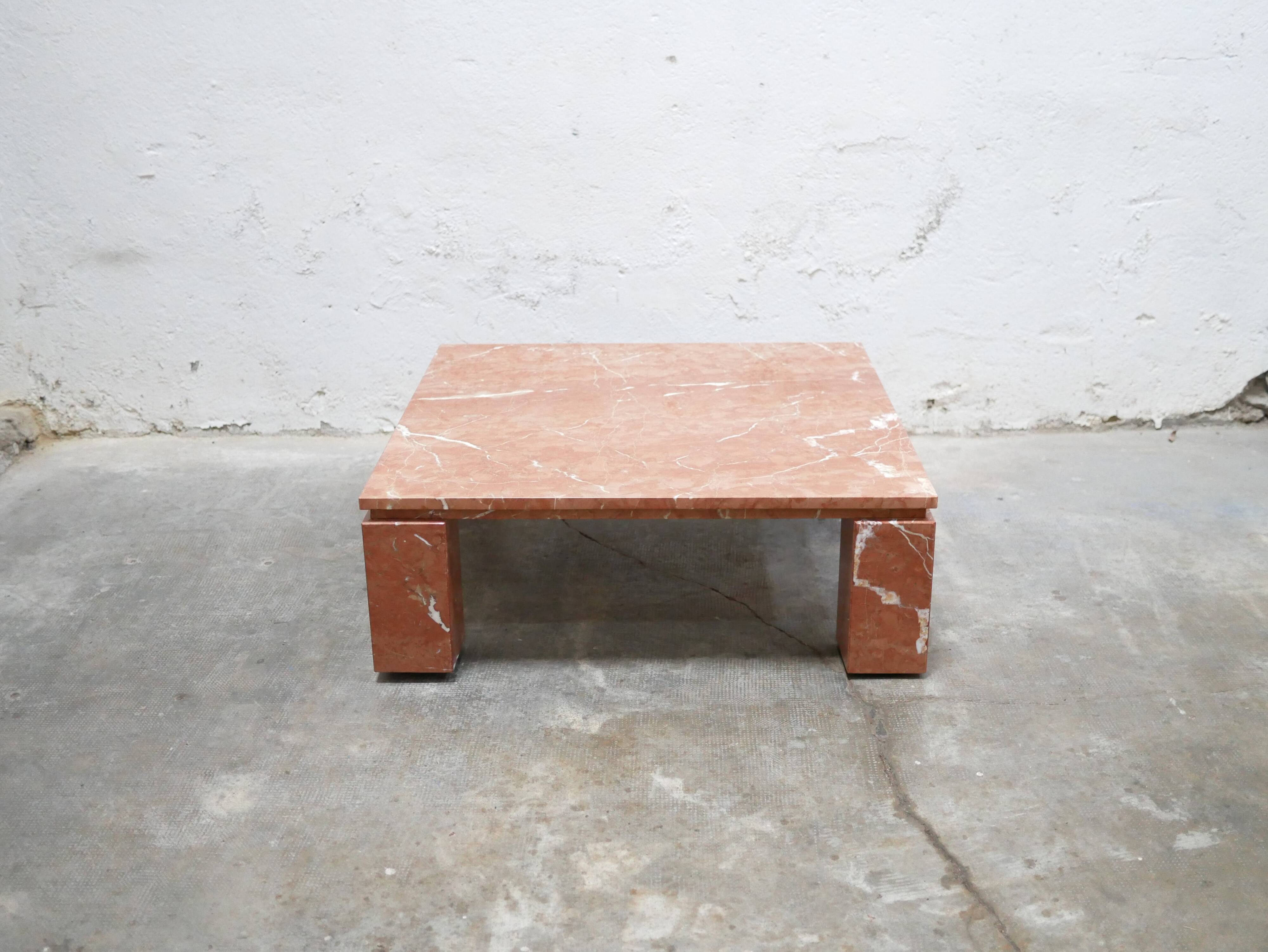 Vintage terracotta marble coffee table