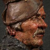 Italian terracotta sculpture of a fisherman from the 20th century