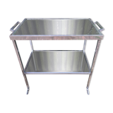 Chrome metal and mirror trolley