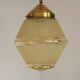 Art Deco ceiling light in yellow and gold glass and brass, France