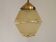 Art Deco ceiling light in yellow and gold glass and brass, France