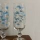 Vintage set of 4 champagne flutes Véronica myosotis