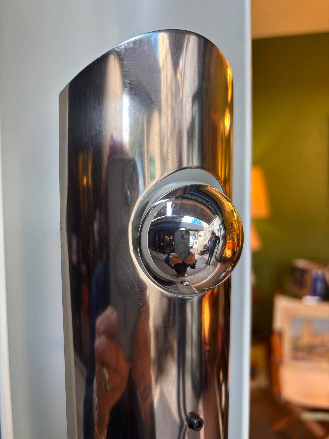 Vintage design floor lamp in chrome and white metal 70'