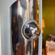 Vintage design floor lamp in chrome and white metal 70'