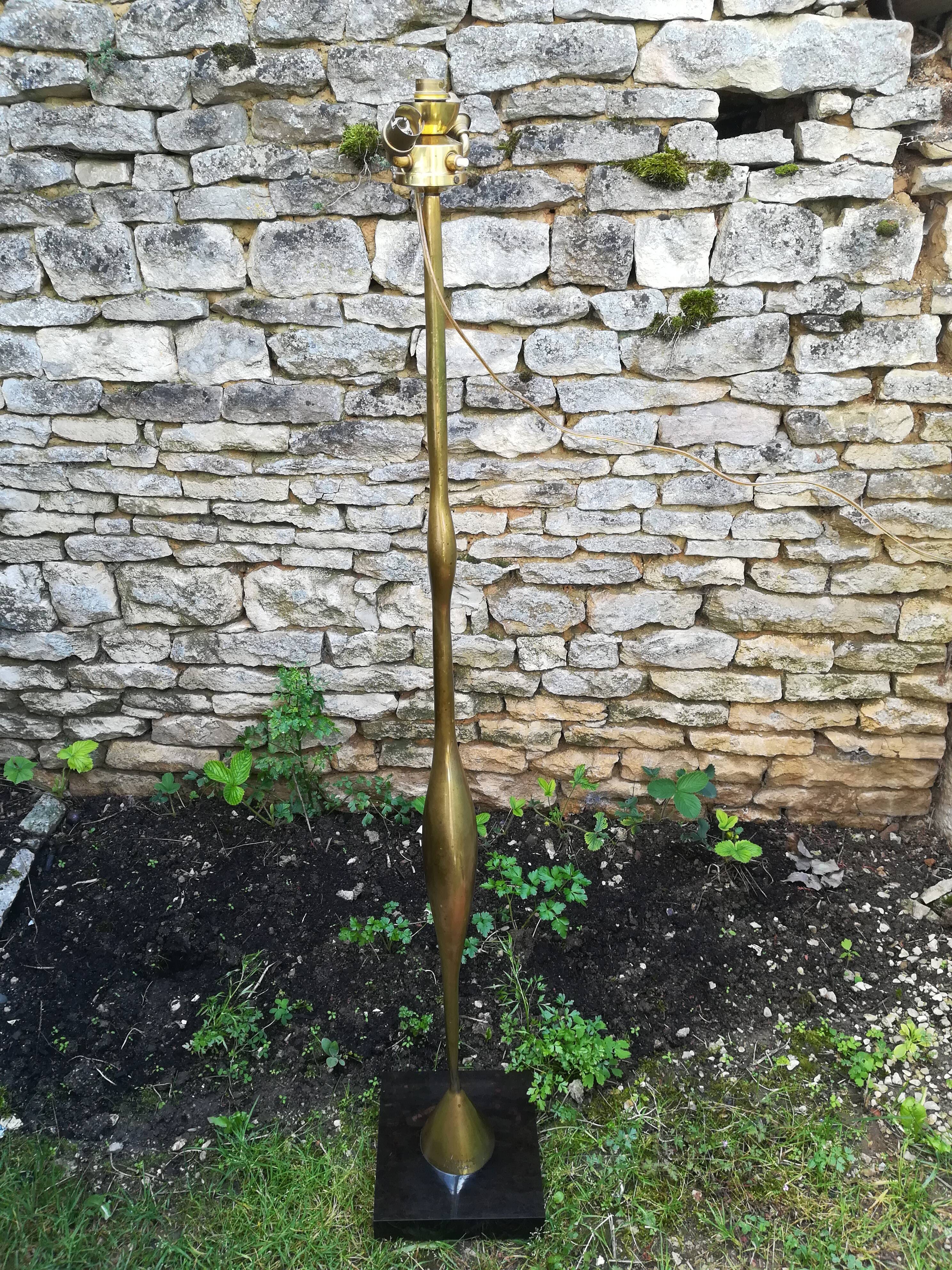 Floor lamp by René Broissand in bronze circa 1970