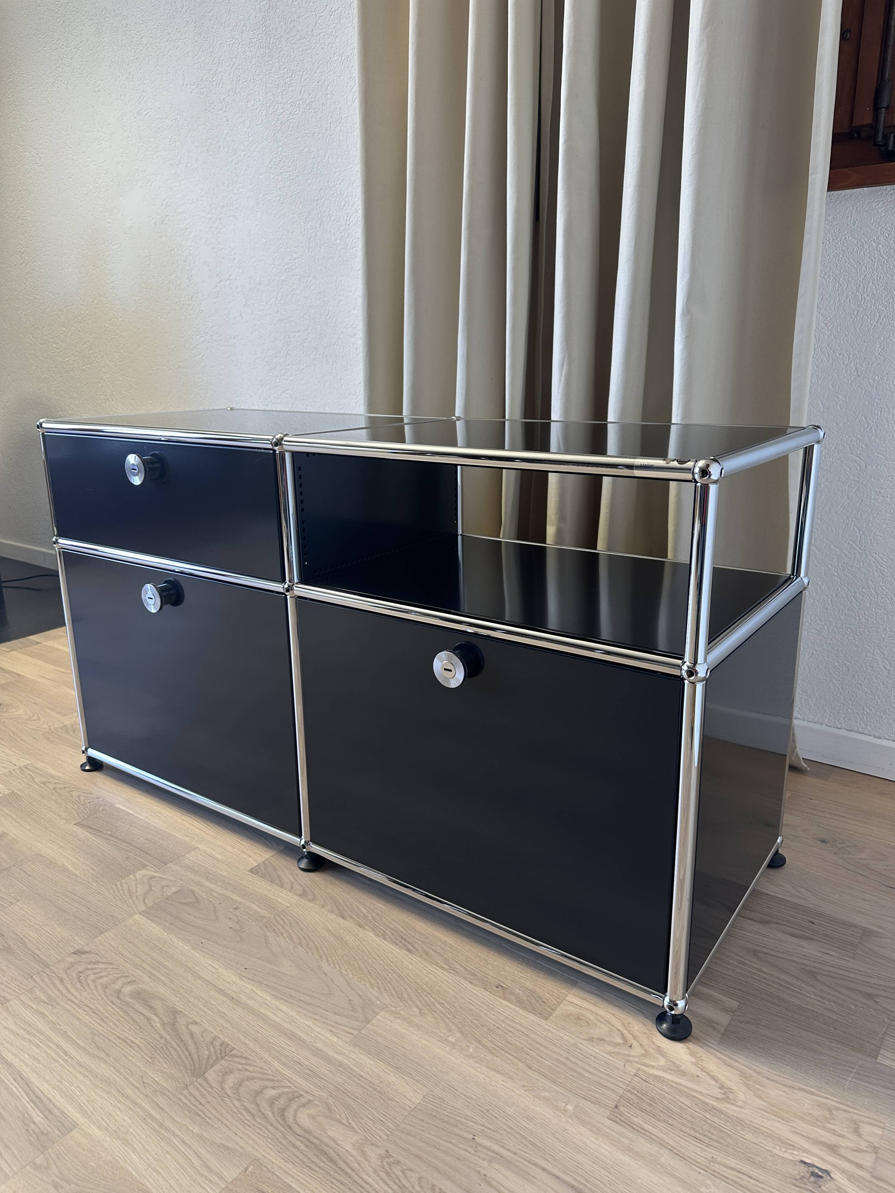 USM Haller chest of drawers in Graphite Black